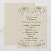 50周年記念の豪華な巻物招待状 招待状 (正面/裏面)