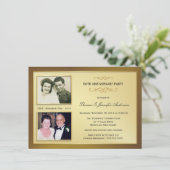 50周年記念の過去と現在を写した写真招待状 招待状 (スタンド正面)