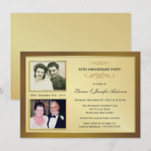 50周年記念の過去と現在 フォト招待状 招待状 (正面/裏面)