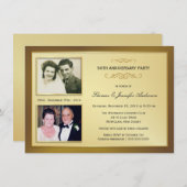 50周年記念の過去と現在　写真付招待状 招待状 (正面/裏面)