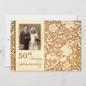 50周年記念の金色の招待状(写真付き) 招待状 (正面)