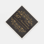 50周年記念の黄金の結婚渦巻き スタンダードランチョンナプキン (角)