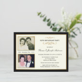 50周年記念の「Then & Now」写真付き招待状 招待状 (スタンド正面)