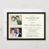 50周年記念の「Then & Now」写真付き招待状 招待状 (正面)