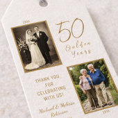 50周年記念アイボリーと金ゴールドメッセージカード ギフトタグ