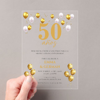 50周年記念アクリル招待状スペインのin アクリル招待状