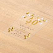 50周年記念アクリル招待状スペインのin アクリル招待状 (レイダウン)