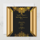 50周年記念アールデコ金ゴールドゴールデンハート2 招待状 (裏面)