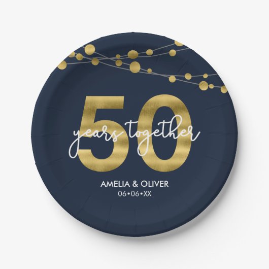 50周年記念エレガントの青い糸 ペーパープレート (正面)