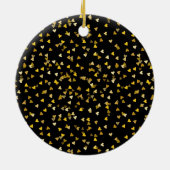 50周年記念エレガントブラック金ゴールドハート セラミックオーナメント (裏面)