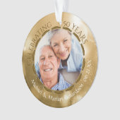 50周年記念エレガント2フォト金ゴールド《写真》ぼけ味 オーナメント (正面)
