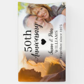 50周年記念オーダーメイド2枚の写真コラージュ 横断幕 (縦)