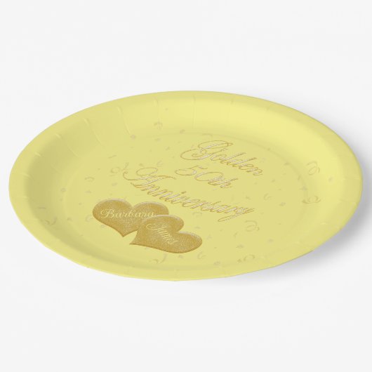 50周年記念カスタマイズ金 ペーパープレート (アングル)