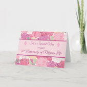 50周年記念カトリックの修道女の牡丹の花、ピン カード (正面)