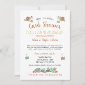 50周年記念カードシャワー図解入りの、写真付きの 招待状 (正面)