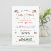 50周年記念カードシャワー図解入りの、写真付きの 招待状 (スタンド正面)