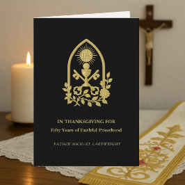 50周年記念カード 聖人のIHS、鍵、聖杯 カード