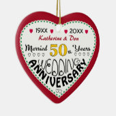 50周年記念ギフトハート型クリスマス セラミックオーナメント (右)