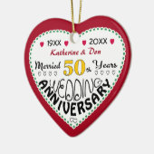 50周年記念ギフトハート型クリスマス セラミックオーナメント (左)
