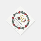 50周年記念クリスマスナパーソナライズされたプキンス スタンダードカクテルナプキン (角)
