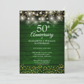 50周年記念グリーンラスティックウッドゴールドハート 招待状 (スタンド正面)