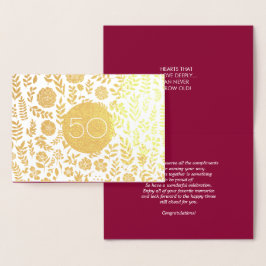 50周年記念グ結婚リーティングカード 箔カード