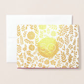 50周年記念グ結婚リーティングカード 箔カード (封筒付き正面)