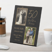 50周年記念ゲストブックテーブルの表示サイン 台座サイン (インサイチュ)