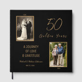 50周年記念ゲストブック - エレガントなブラックとゴールド ゲストブック (正面)