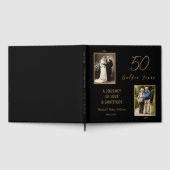 50周年記念ゲストブック - エレガントなブラックとゴールド ゲストブック (全面)