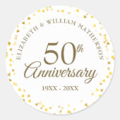 50周年記念ゴールデンエレガントハート紙吹雪 ラウンドシール (正面)