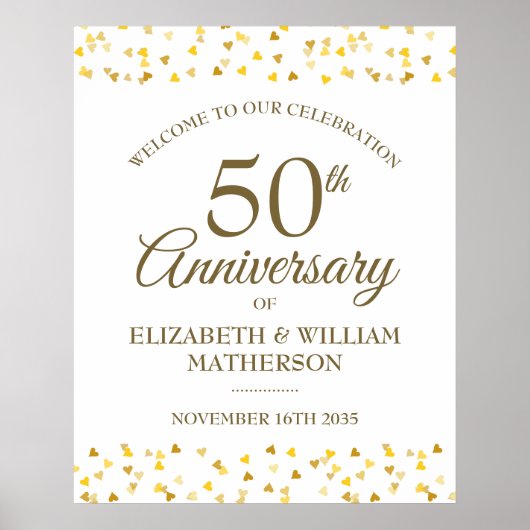 50周年記念ゴールデンハートウェルカムサイン ポスター (正面)