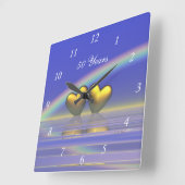 50周年記念ゴールデンハート スクエア壁時計 (傾斜)