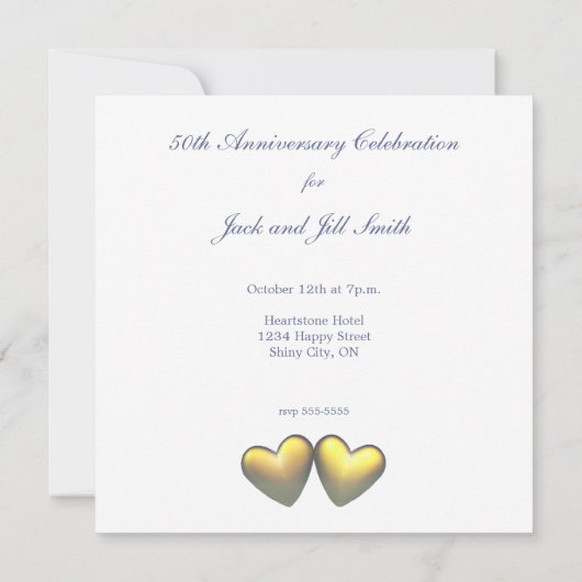 50周年記念ゴールデンハート 招待状 (裏面)