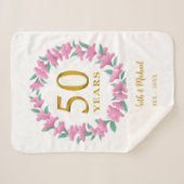 50周年記念ゴールデンフローラピンクリース シェルパブランケット (正面(横))