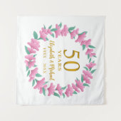 50周年記念ゴールデンフローラピンクリース タペストリー (正面(横))