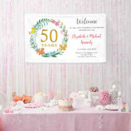 50周年記念ゴールデンフローラリース結婚 横断幕