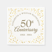 50周年記念ゴールデンラブハート紙吹雪 スタンダードカクテルナプキン (正面)