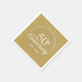 50周年記念ゴールデンラブハート エレガント スタンダードカクテルナプキン (角)