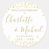 50周年記念ゴールデンラブハート ラウンドシール (正面)