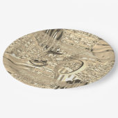 50周年記念ゴールデン結婚ズエレガントフェイク金ゴールド ペーパープレート (アングル)