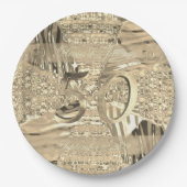 50周年記念ゴールデン結婚ズエレガントフェイク金ゴールド ペーパープレート (正面)