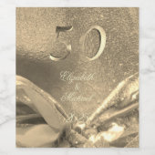 50周年記念ゴールデン結婚ズ50年ジュビリー ワインラベル (シングルラベル)