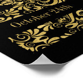 50周年記念ゴールデン・スワールの黒写真 ポスター (角)