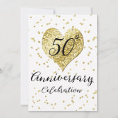 50周年記念ゴールドコンフェッティウェディング 招待状 (正面)