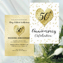 50周年記念ゴールドコンフェッティウェディング 招待状