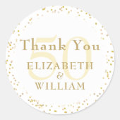 50周年記念ゴールドダストコンフェッティ感謝 ラウンドシール (正面)