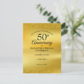 50周年記念ゴールドハーツフォイル日付を保存 案内ポストカード (スタンド正面)