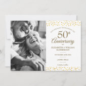 50周年記念ゴールドハートのセイヴ・ザ・デートフォト 案内状 (正面)