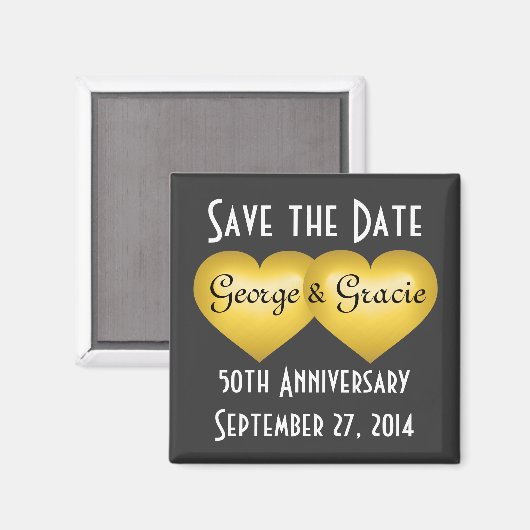 50周年記念ゴールドハートの保存 マグネット (正面/裏面)